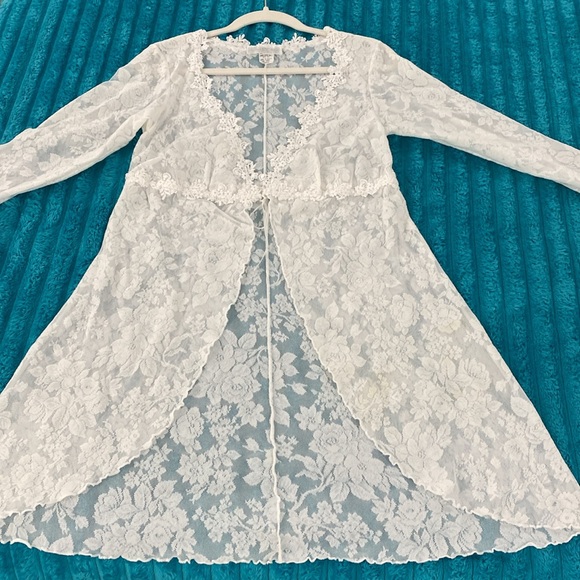 CLAIRE PETTIBONE BLOSSOM 2 size large lace intimates heirloom lingerie Robe - Picture 10 of 14